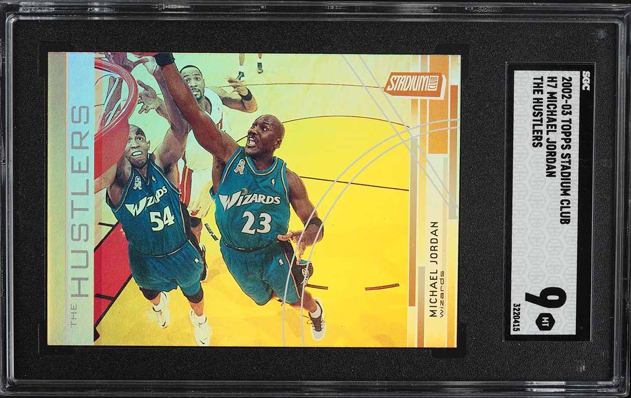 2002 Stadium Club The Hustlers Michael Jordan #H7 SGC 9 MINT