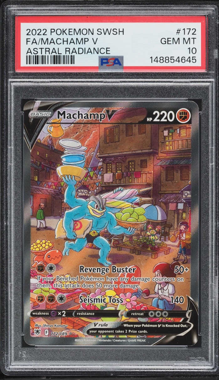 2022 Pokemon Sword & Shield Astral Radiance Full Art Machamp V #172 PSA 10 GEM MINT