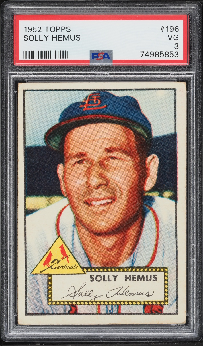 1952 Topps Solly Hemus #196 PSA 3 VG