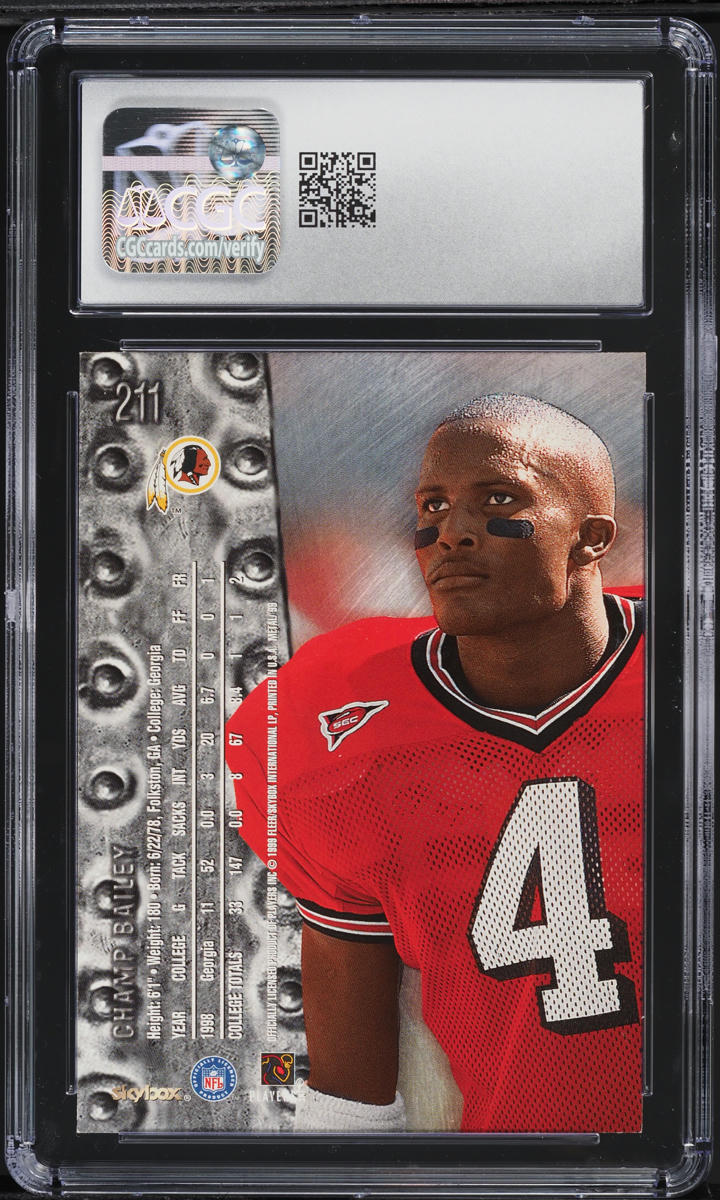 1999 Metal Universe Champ Bailey ROOKIE #211 CGC 8 NM-MT