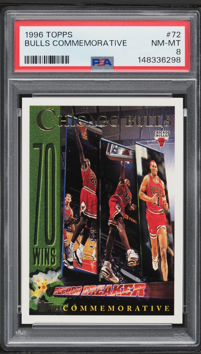 1996 Topps Commemorative Chicago Bulls Michael Jordan #72 PSA 8 NM-MT