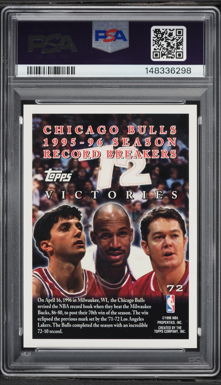 1996 Topps Commemorative Chicago Bulls Michael Jordan #72 PSA 8 NM-MT