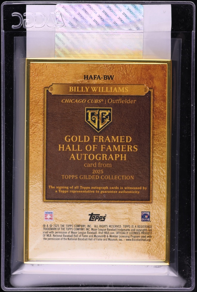 2025 Topps Gilded Collection Gold Framed Hall Of Fame Billy Williams AUTO /99 #HAFA-BW CGC AUTH