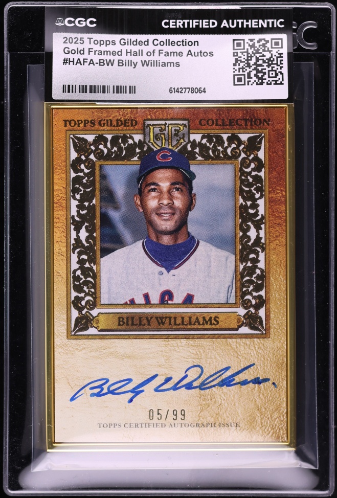 2025 Topps Gilded Collection Gold Framed Hall Of Fame Billy Williams AUTO /99 #HAFA-BW CGC AUTH
