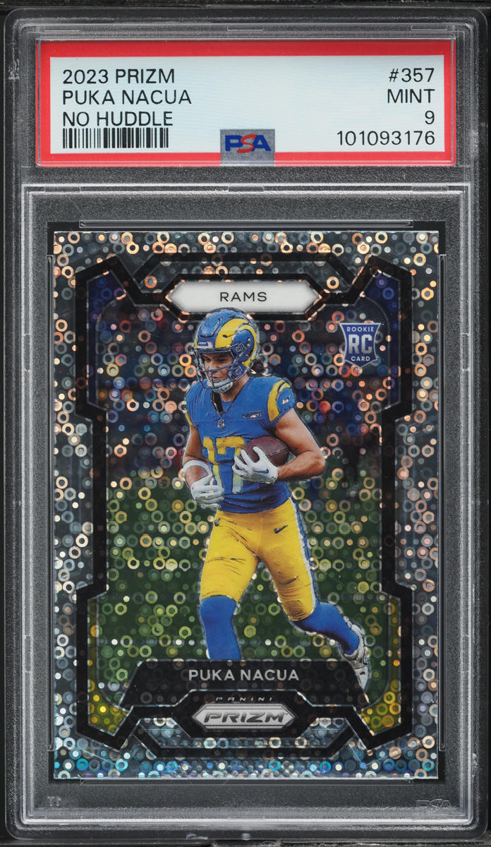 2023 Panini Prizm No Huddle Puka Nacua ROOKIE #357 PSA 9 MINT
