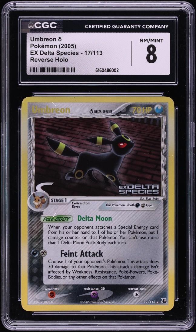 2005 Pokemon EX Delta Species Reverse Holo Umbreon #17 CGC 8 NM-MT