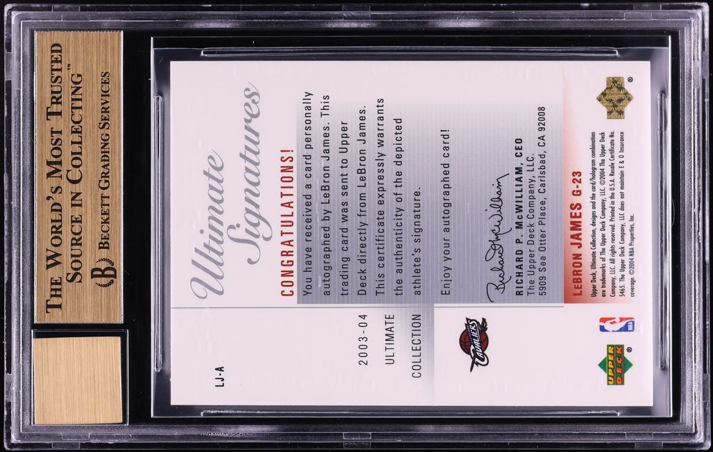 2003 Ultimate Collection Signatures LeBron James ROOKIE AUTO #LJ-A BGS 9.5 GEM MINT