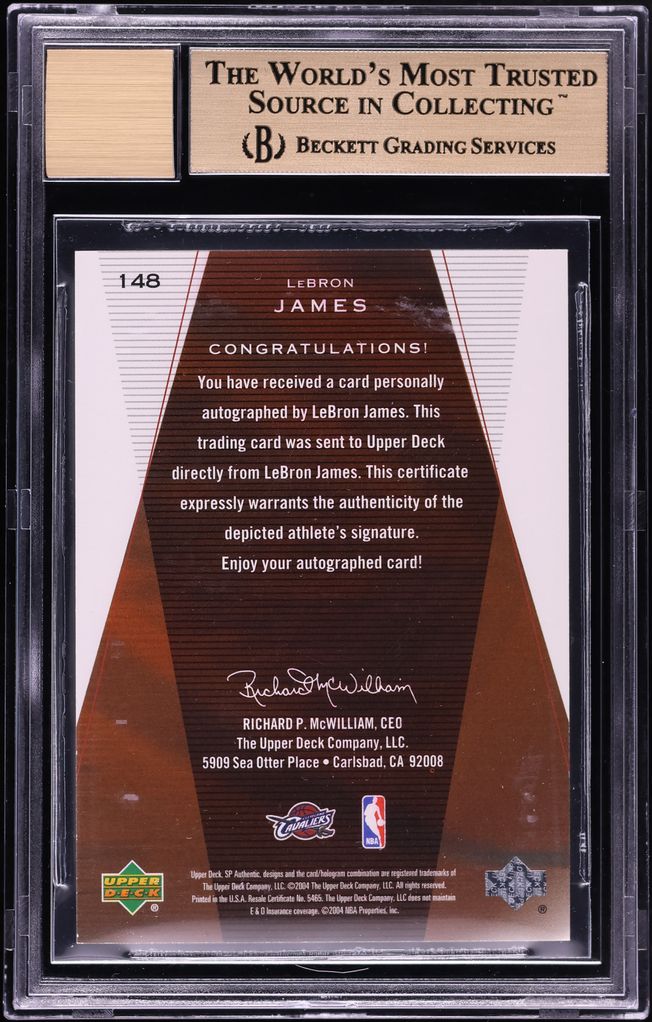 2003 SP Authentic LeBron James ROOKIE AUTO /500 #148 BGS 9.5 GEM MINT