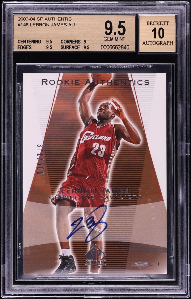 2003 SP Authentic LeBron James ROOKIE AUTO /500 #148 BGS 9.5 GEM MINT