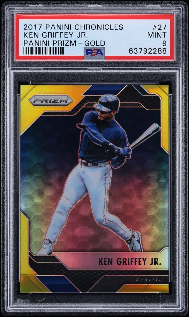 2017 Panini Chronicles Panini Prizm Gold Ken Griffey Jr. /10 #27 PSA 9 MINT