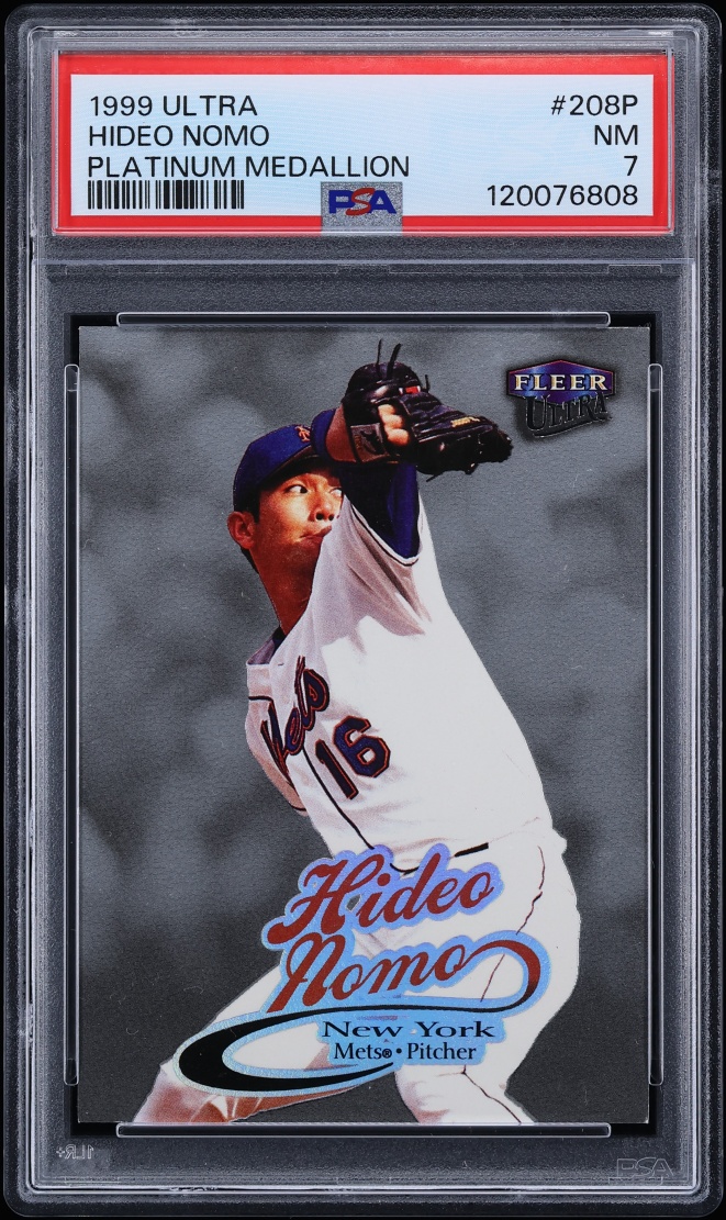 1999 Ultra Platinum Medallion Hideo Nomo /99 #208P PSA 7 NRMT