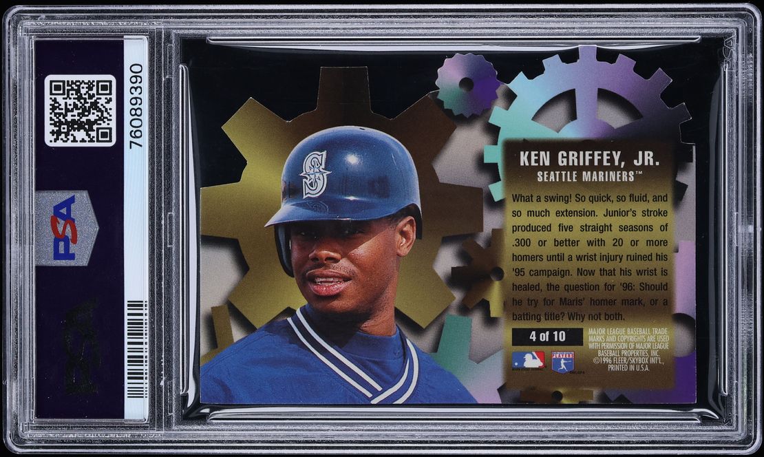 1996 Ultra Hitting Machine Gold Medallion Ken Griffey Jr. #4 PSA 9 MINT - Photo 2
