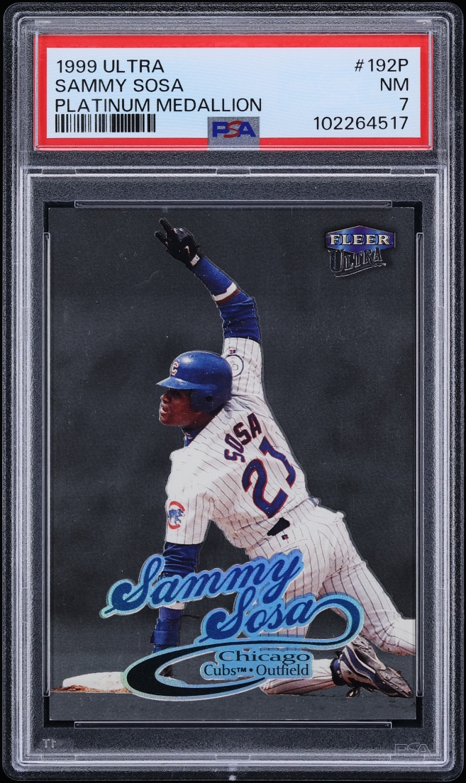 1999 Ultra Platinum Medallion Sammy Sosa /99 #192P PSA 7 NRMT