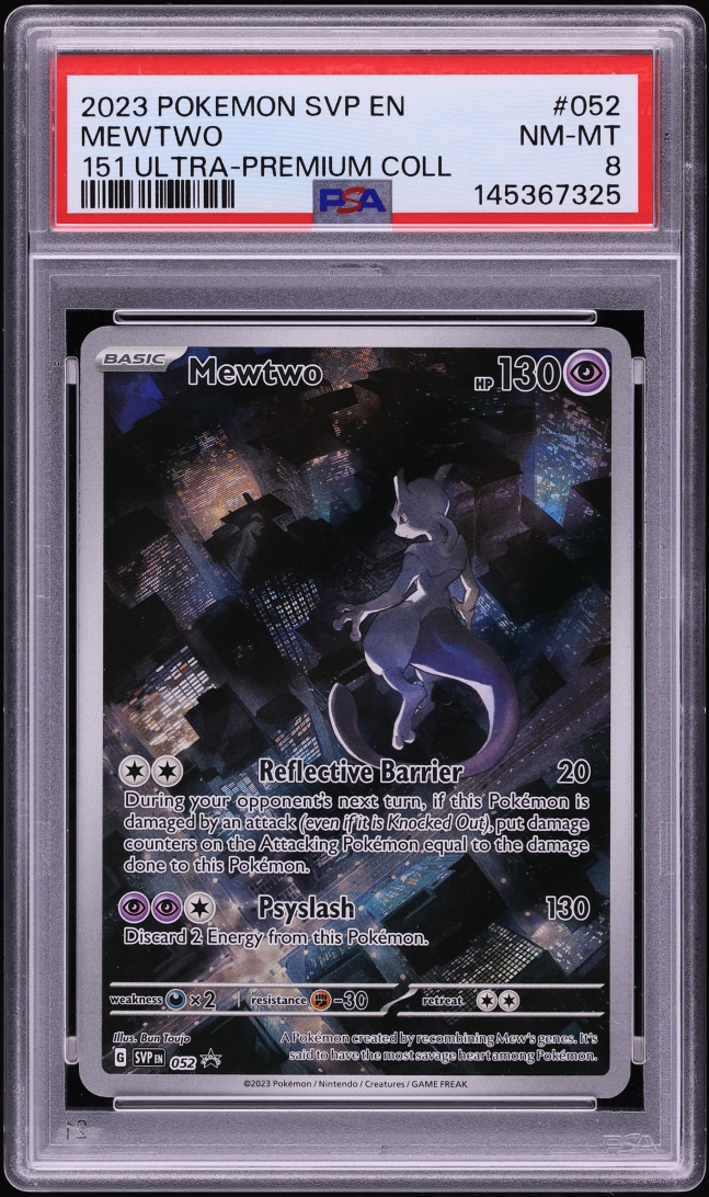 2023 Pokemon Scarlet & Violet 151 Ultra Premium Full Art Mewtwo #52 PSA 8 NM-MT