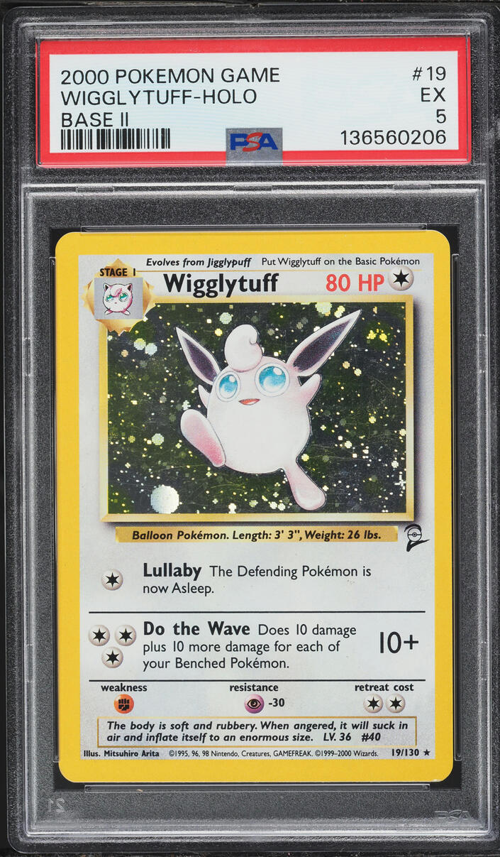 2000 Pokemon Base Set 2 Holo Wigglytuff #19 PSA 5 EX