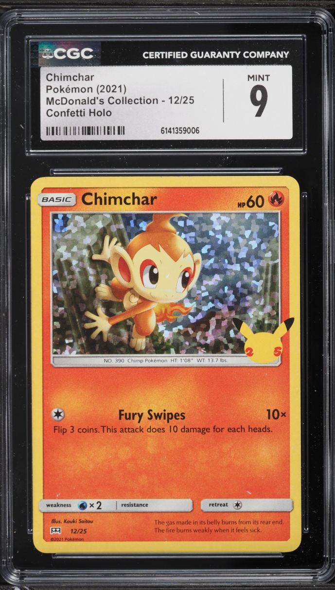 2021 Pokemon Sword & Shield McDonald's Collection Holo Chimchar #12 CGC 9 MINT