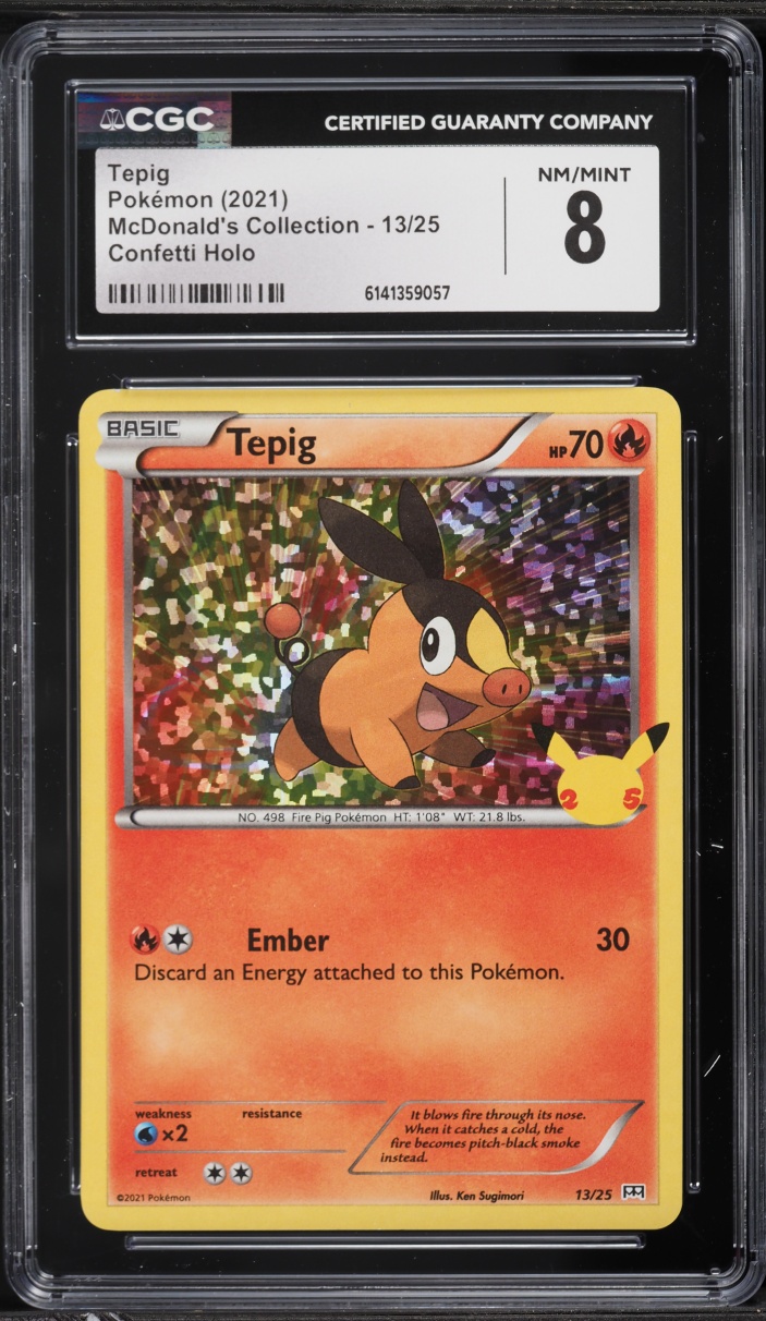 2021 Pokemon Sword & Shield McDonald's Holo Tepig #13 CGC 8 NM-MT