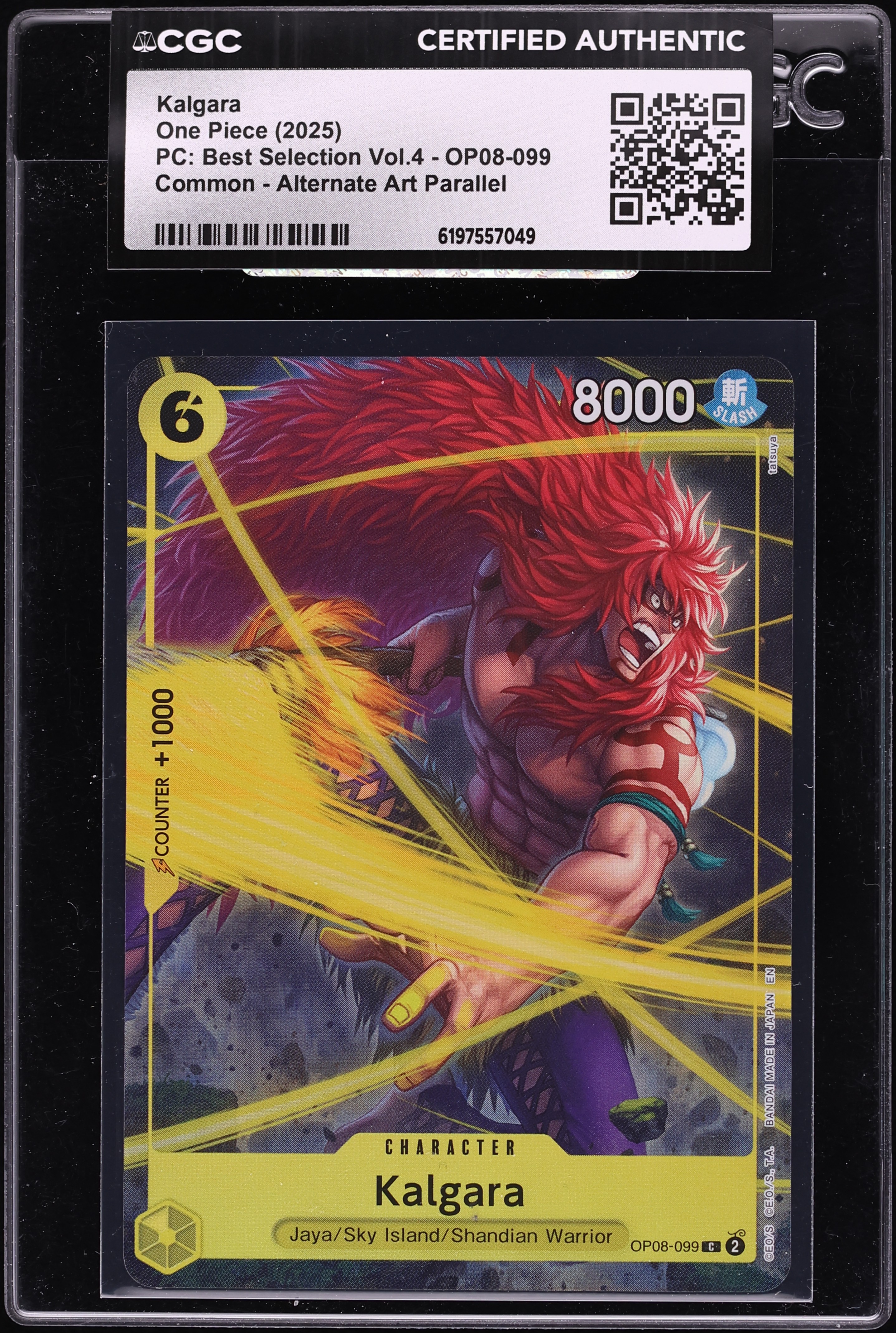 2025 One Piece Premium Best Selection Vol.4 Alt Art Kalgara #OP08-099 CGC AUTH