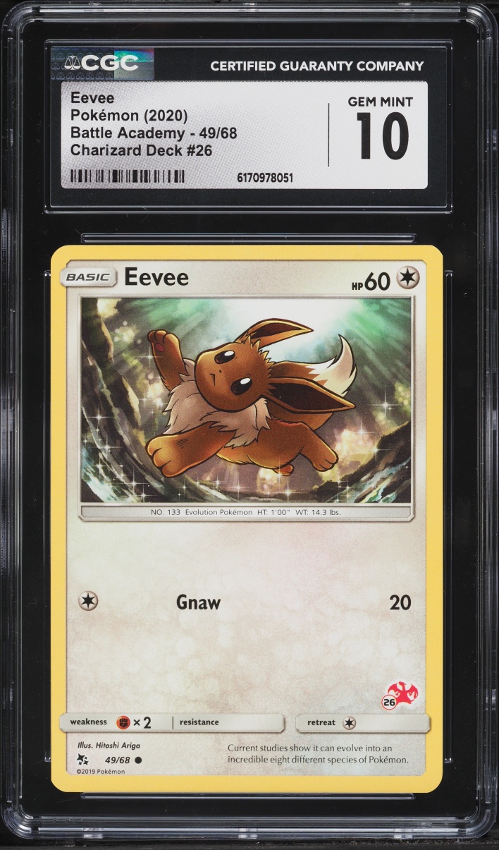 2020 Pokemon Sword & Shield Battle Academy Charizard Deck 26 Eevee #49 CGC 10 GEM MINT
