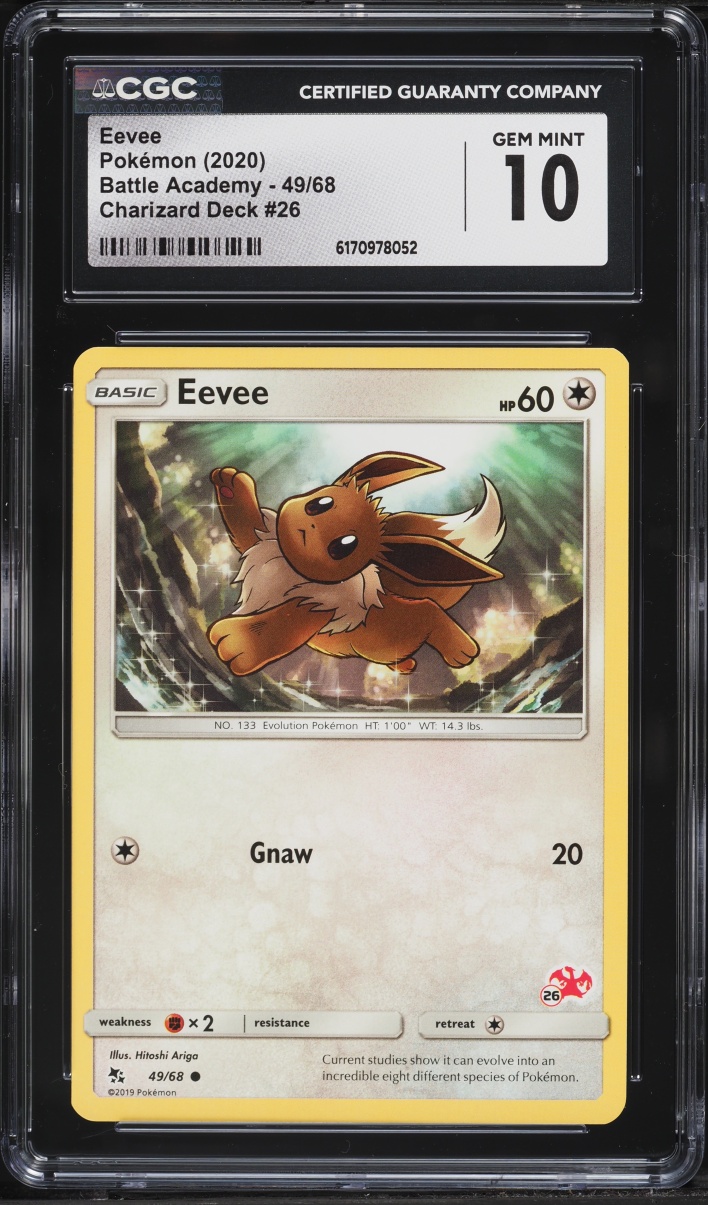 2020 Pokemon Sword & Shield Battle Academy Charizard Deck 26 Eevee #49 CGC 10 GEM MINT