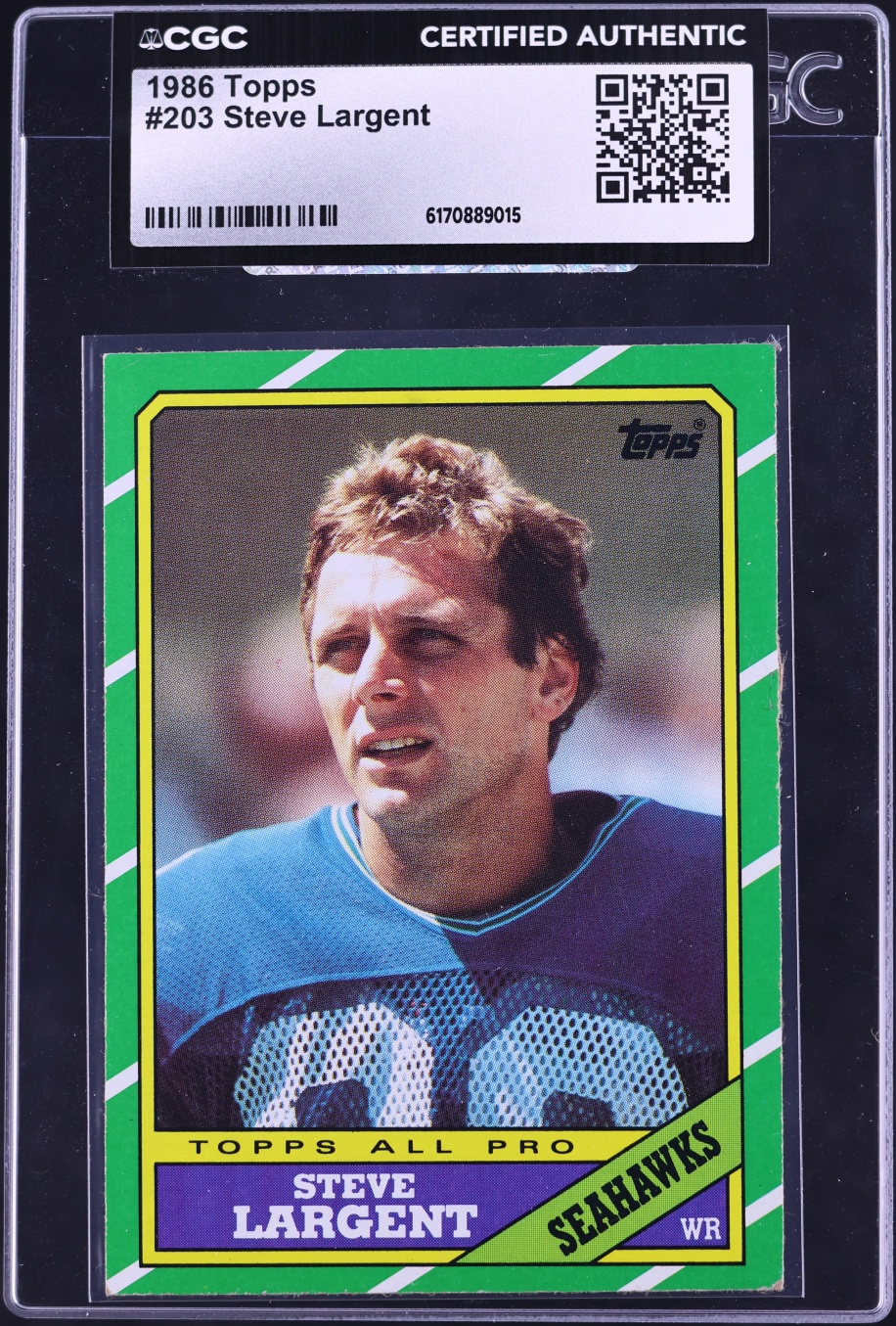 1986 Topps Football Steve Largent ALL-PRO #203 CGC AUTH