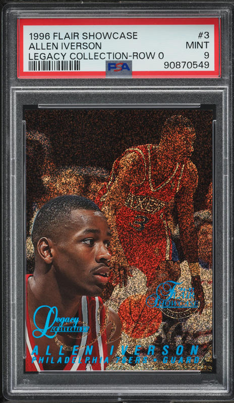 1996 Flair Showcase Row 0 Allen Iverson ROOKIE #3 PSA 10 GEM