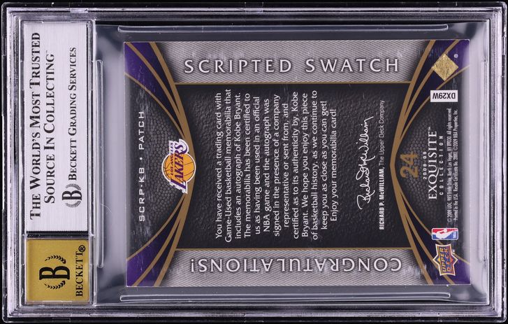2008 Exquisite Collection Scripted Swatches Kobe Bryant PATCH AUTO /24 ...