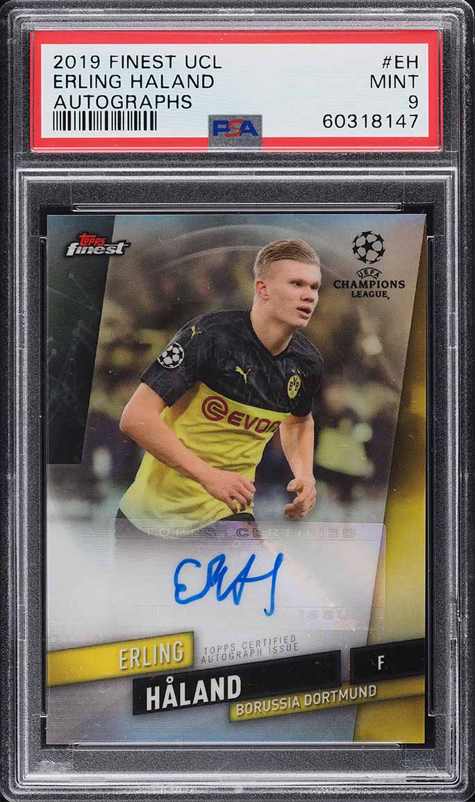 2019 Topps Chrome UEFA Blue Wave Refractor Erling Haaland ROOKIE