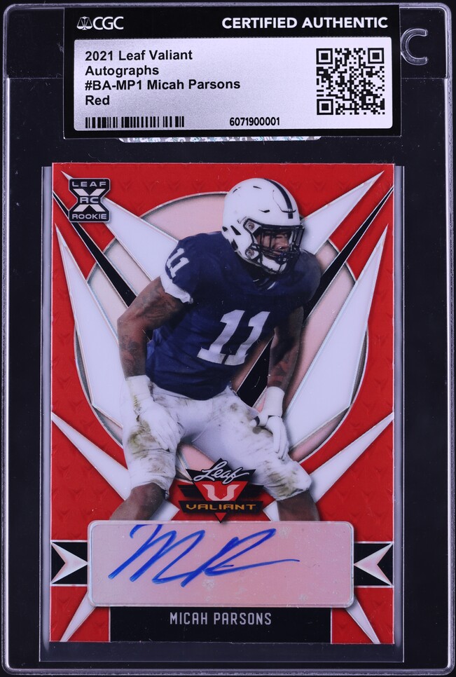 2021 Panini Mosaic Reactive Orange Micah Parsons ROOKIE #362 PSA 9