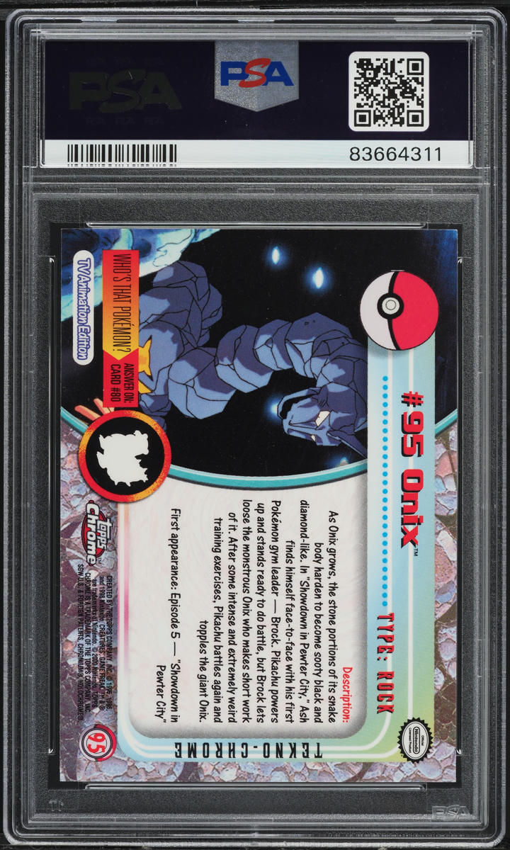 2000 Topps Chrome Pokemon TV Series 1 Tekno Onix #95 PSA 10 GEM MINT