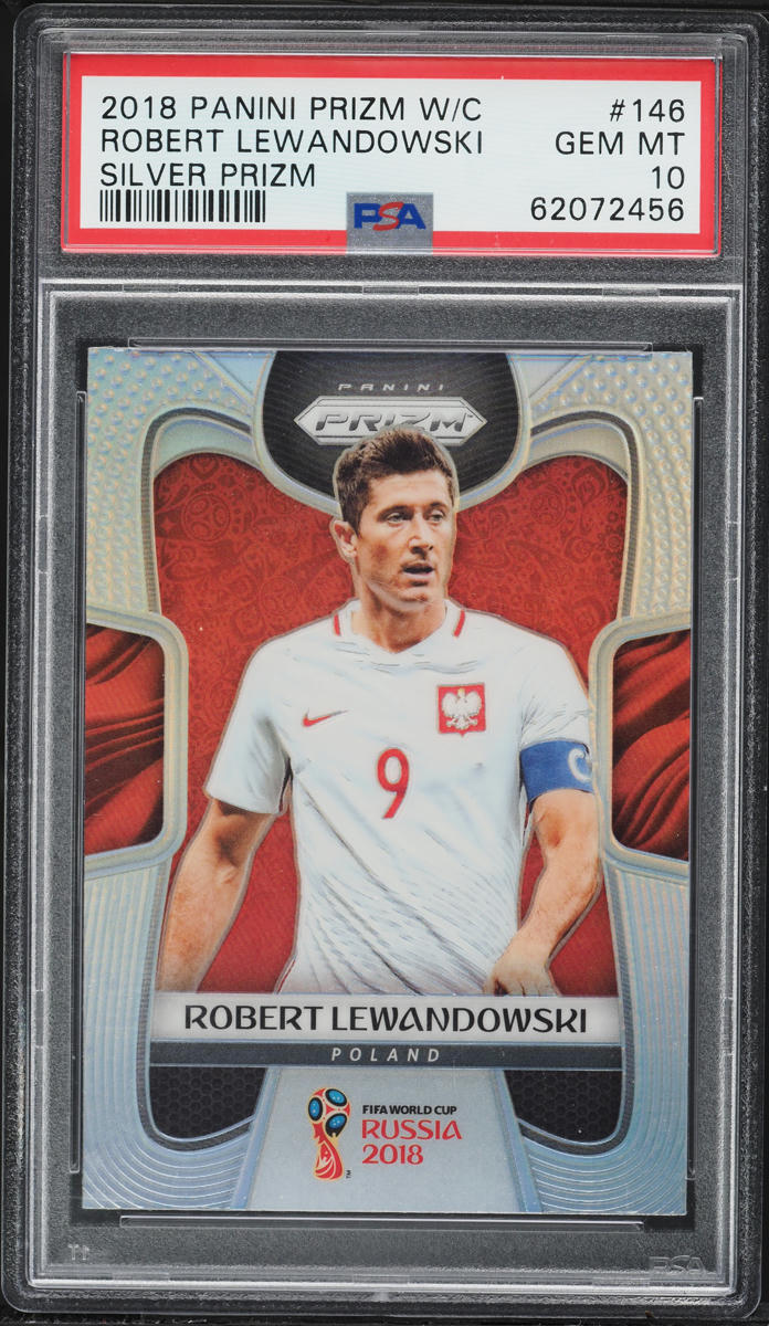 2018 Panini Prizm World Cup Silver Robert Lewandowski #146 PSA 10 GEM MINT
