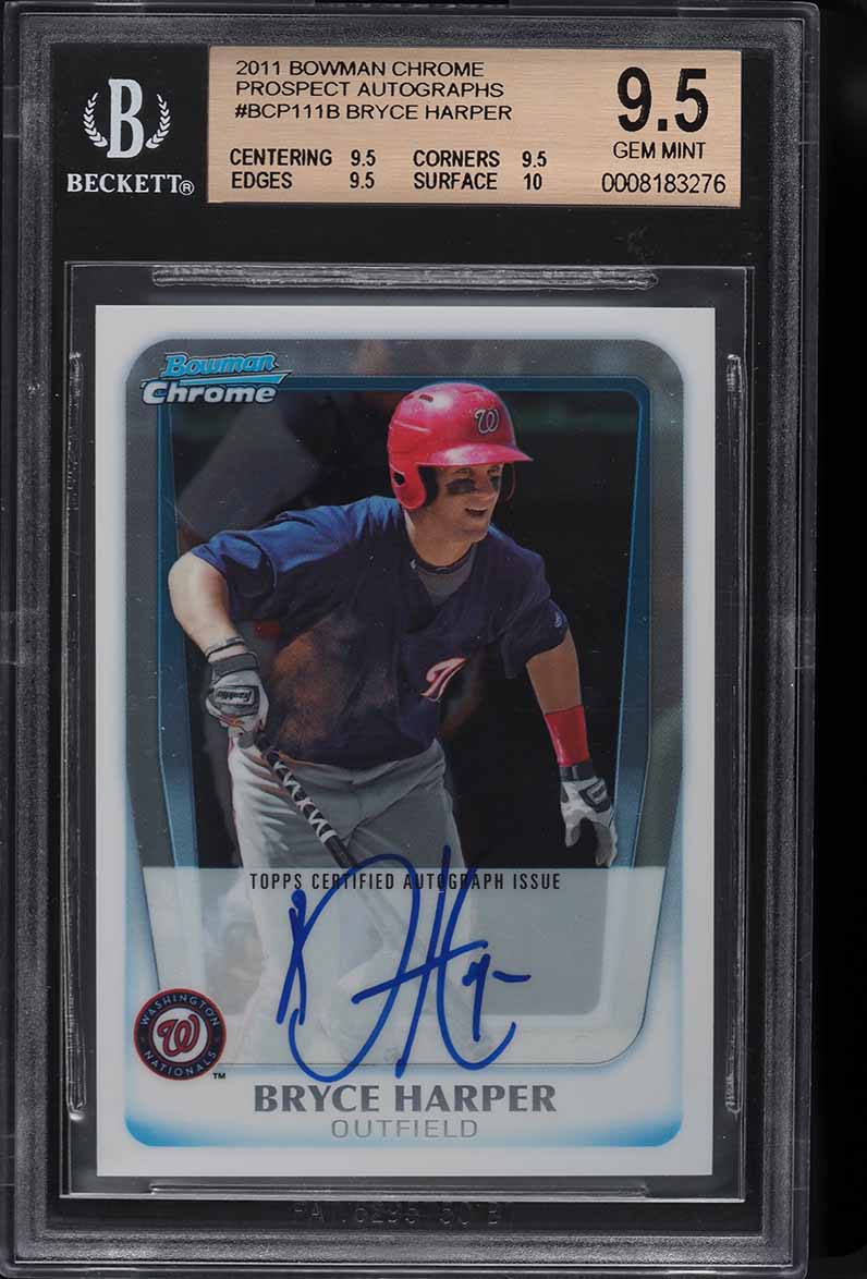 2011 Bowman Bryce Harper PROSPECT #BP1 BGS 9.5 GEM MINT on