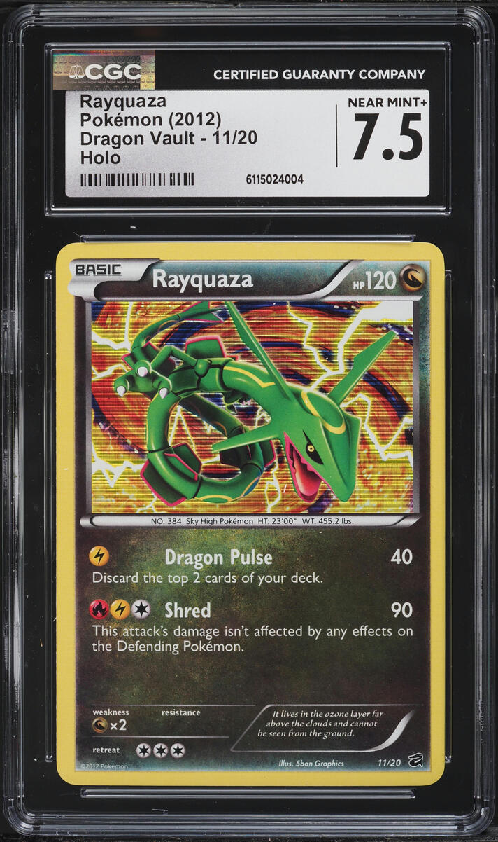 2012 Pokemon Black & White Dragon Vault Holo Rayquaza #11 CGC 7.5 NRMT+