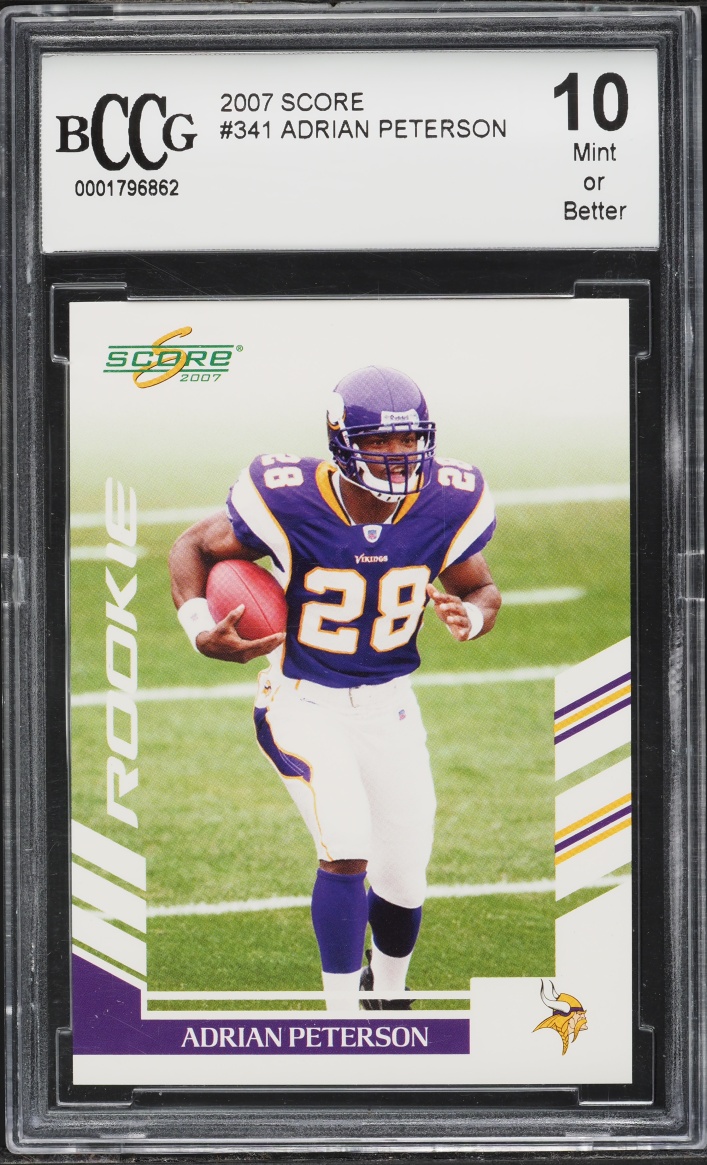 2007 Score Football Adrian Peterson ROOKIE #341 BCCG 10