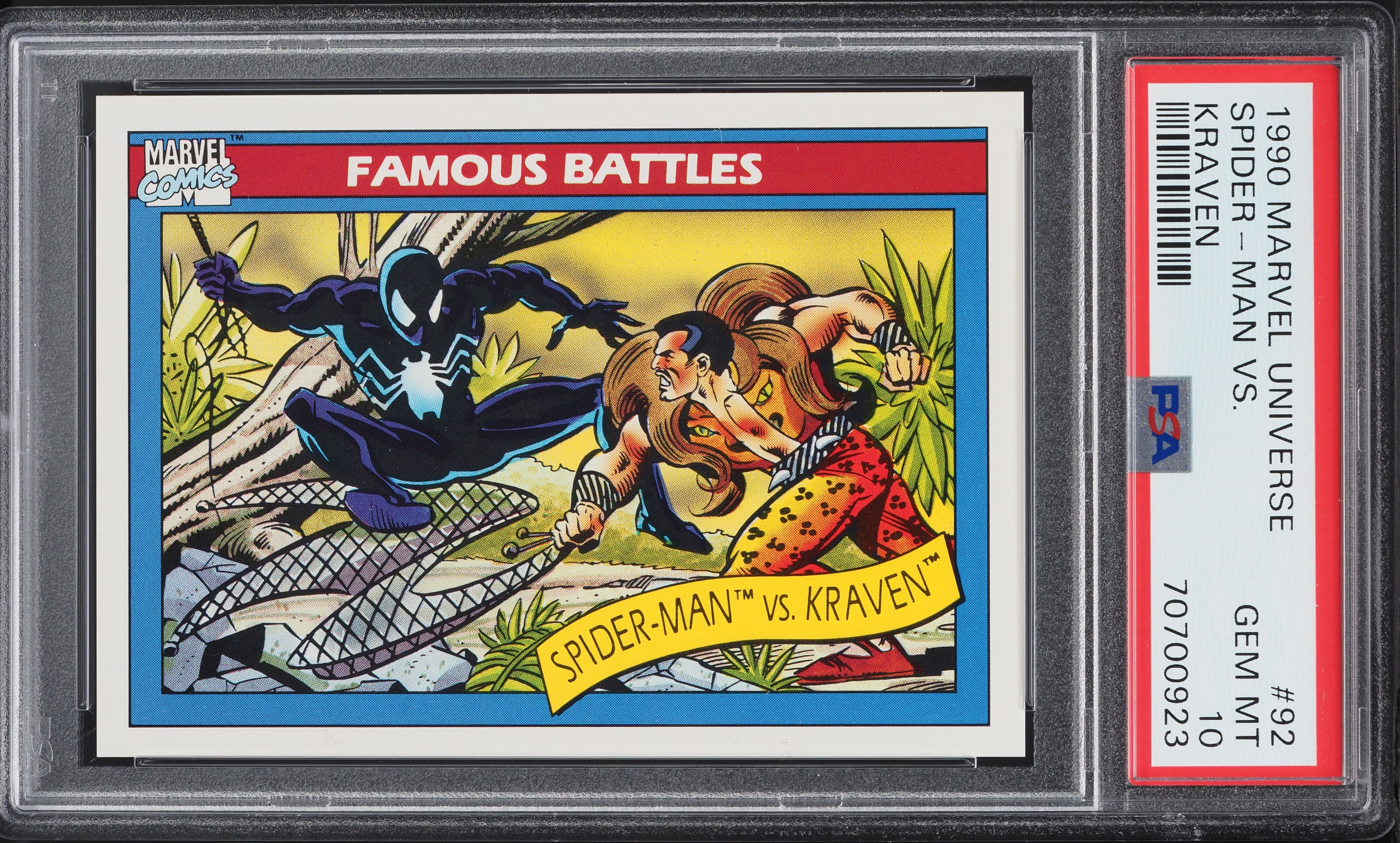 1990 Impel Marvel Universe Spider-Man Vs. Kraven #92 PSA 10 GEM MINT