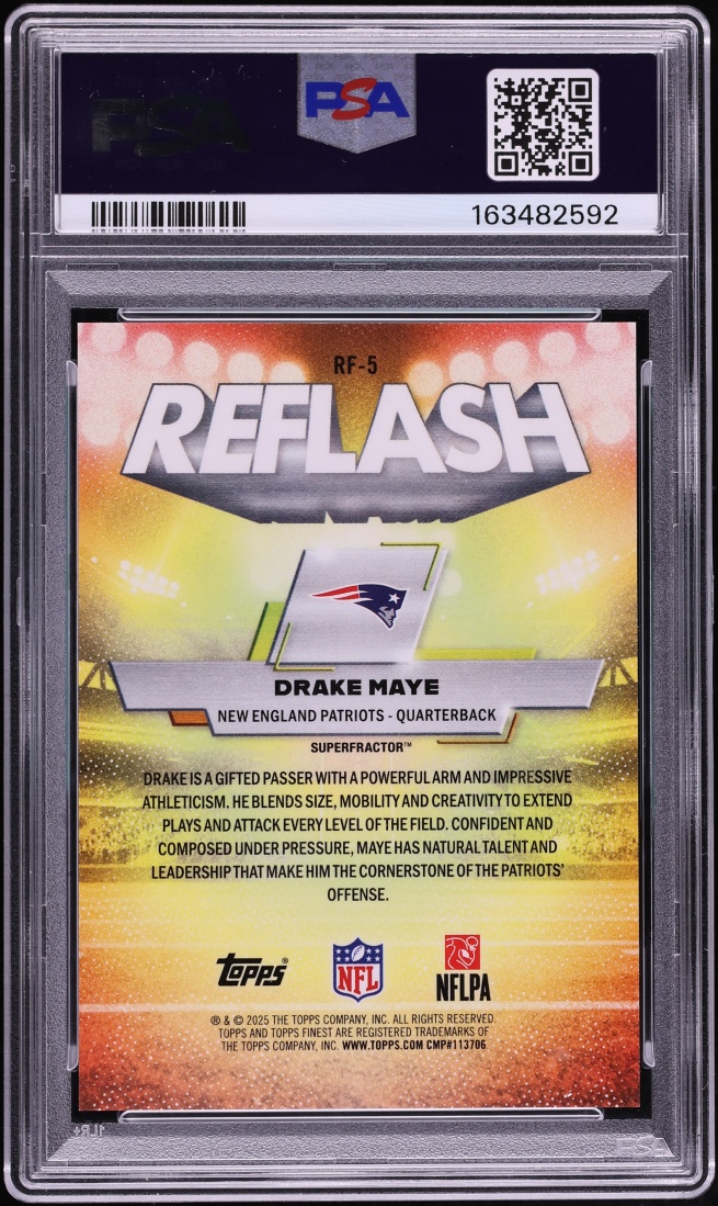 2025 Finest Reflash Superfractor Drake Maye #RF-5 PSA 10 GEM MINT - Photo 2