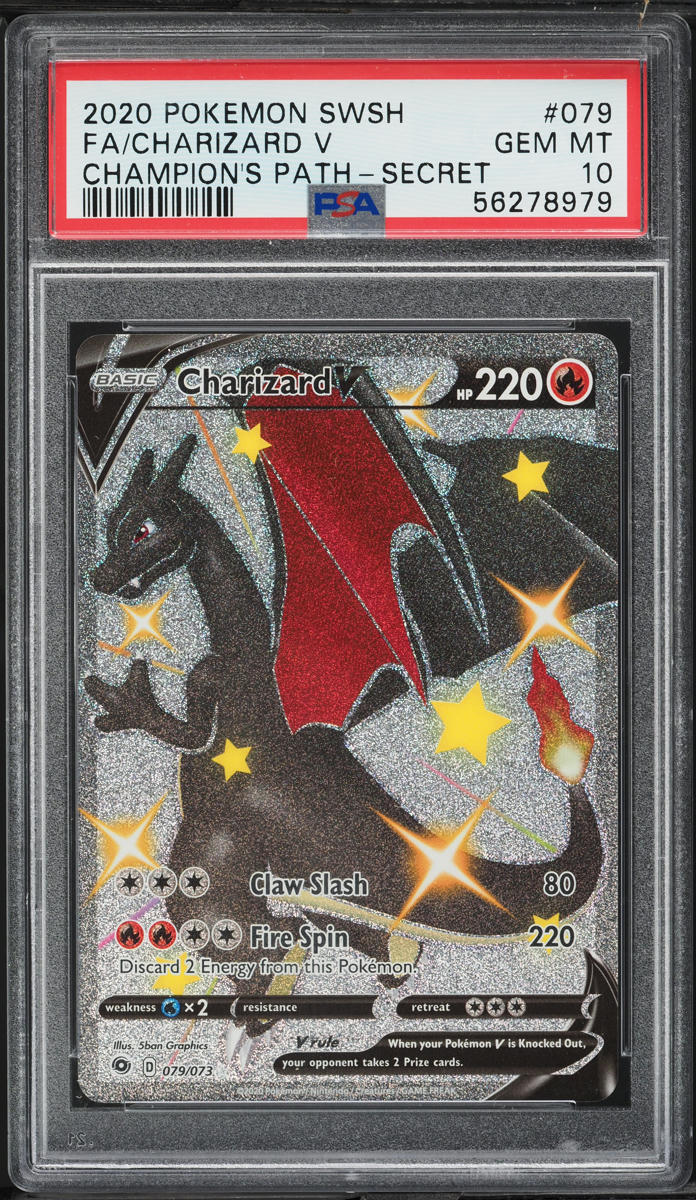 2020 Pokemon SWSH Champion's Path Full Art Shiny Charizard V #79 PSA 10 ...