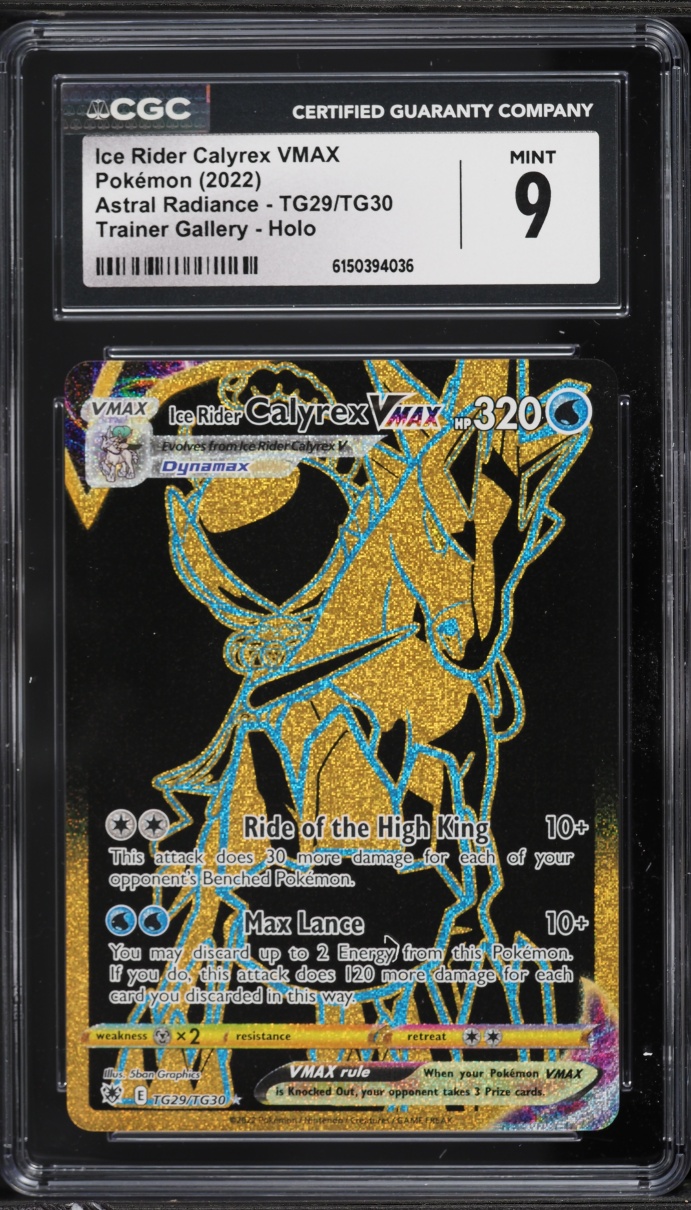 2022 Pokemon Sword & Shield Astral Radiance CHR Ice Rider Calyrex VMAX #TG29 CGC 9 MINT