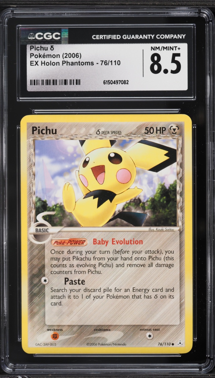 2006 Pokemon EX Holon Phantoms Pichu #76 CGC 8.5 NM-MT+