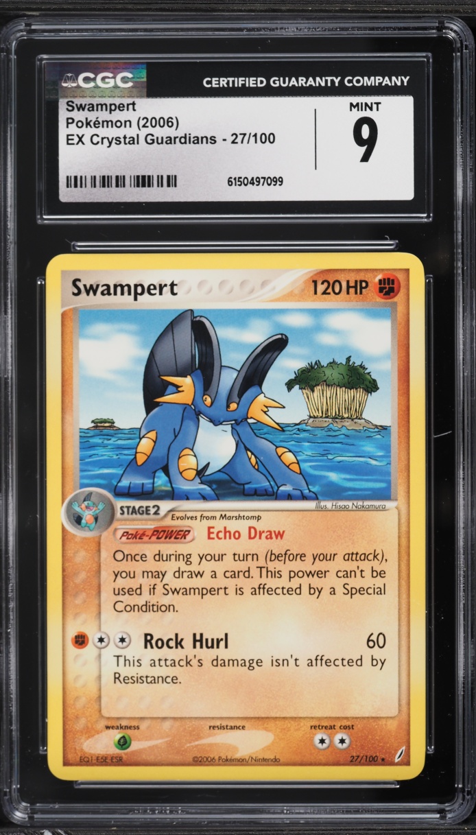 2006 Pokemon EX Crystal Guardians Swampert #27 CGC 9 MINT
