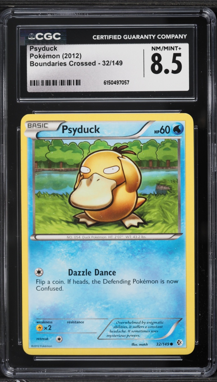 2012 Pokemon Black & White Boundaries Crossed Psyduck #32 CGC 8.5 NM-MT+