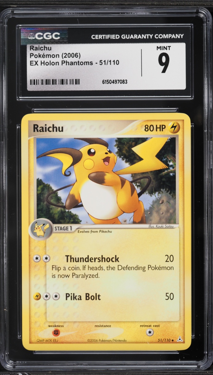 2006 Pokemon EX Holon Phantoms Raichu #51 CGC 9 MINT