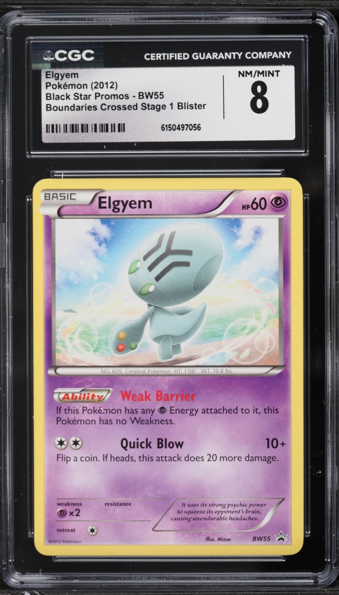 2012 Pokemon Black Star Promo Boundaries Crossed Stage 1 Elgyem #BW55 CGC 8 NM-MT
