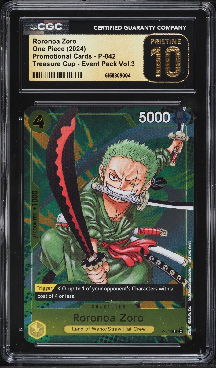 2024 One Piece Promo Treasure Cup Event Pack Volume 3 Roronoa Zoro #P-042 CGC 10 PRISTINE