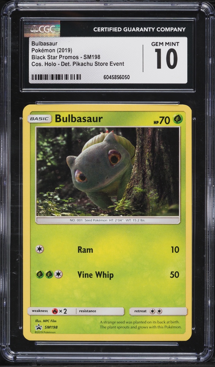 2019 Pokemon Sun & Moon Promo Detective Pikachu Store Event Bulbasaur #SM198 CGC 10 GEM MINT