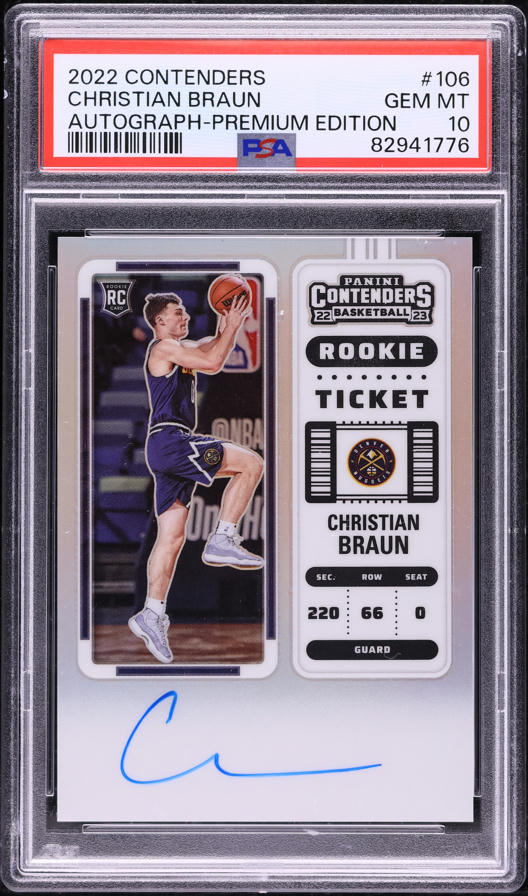 2022 Panini Contenders Premium Jeremy Sochan ROOKIE AUTO #123 PSA