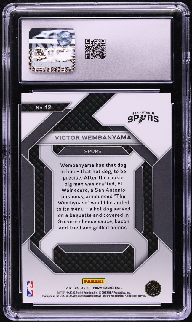 2023 Panini Prizm Emergent Victor Wembanyama ROOKIE #12 CGC 10 GEM MINT