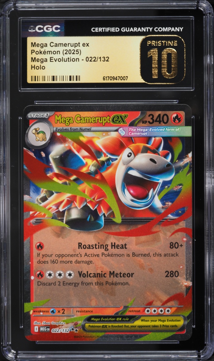 2025 Pokemon Mega Evolution Holo Mega Camerupt EX #22 CGC 10 PRISTINE