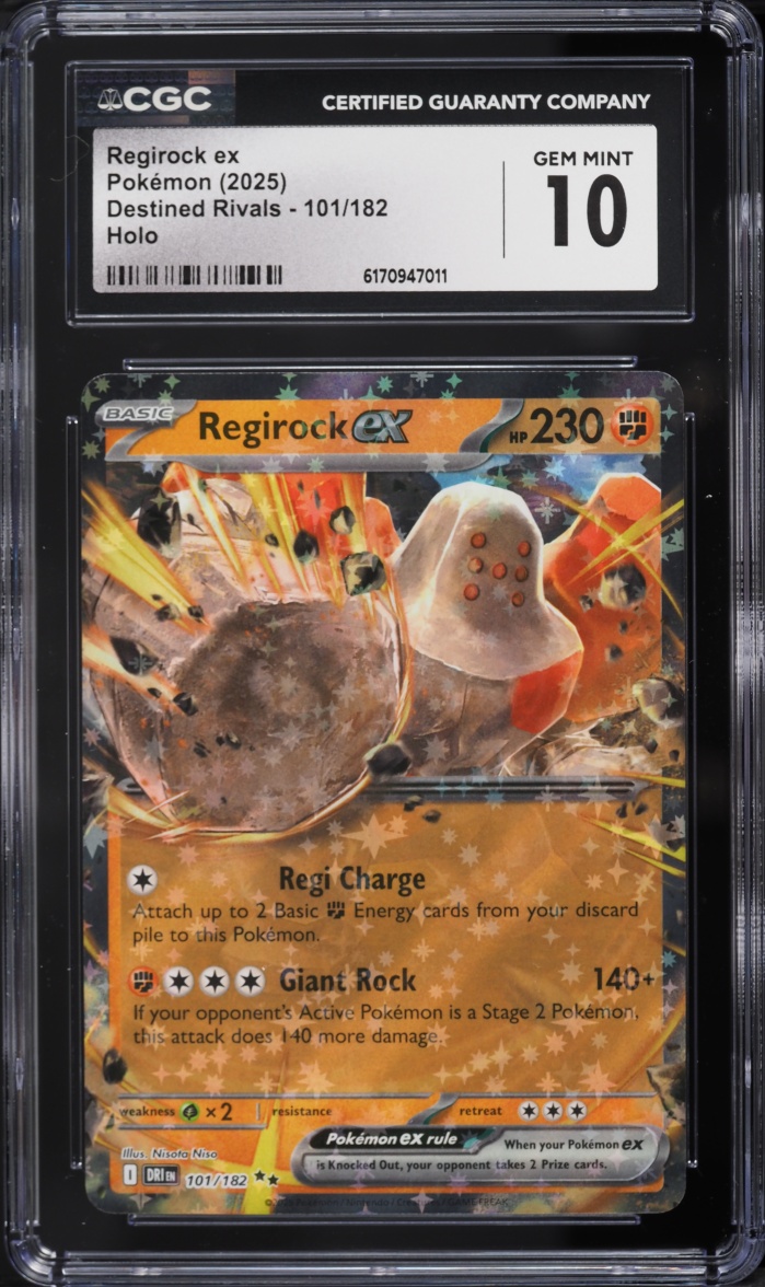 2025 Pokemon Scarlet & Violet Destined Rivals Holo Regirock ex #101 CGC 10 GEM MINT