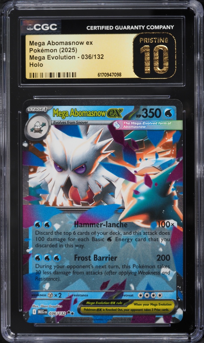 2025 Pokemon Mega Evolution Holo Mega Abomasnow Ex #36 CGC 10 PRISTINE